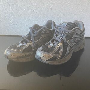 New Balance Kids' Charcoal and Silver Sneakers